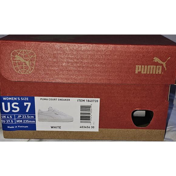NEW PUMA Women's Court Sneakers White - Picture 6 of 6